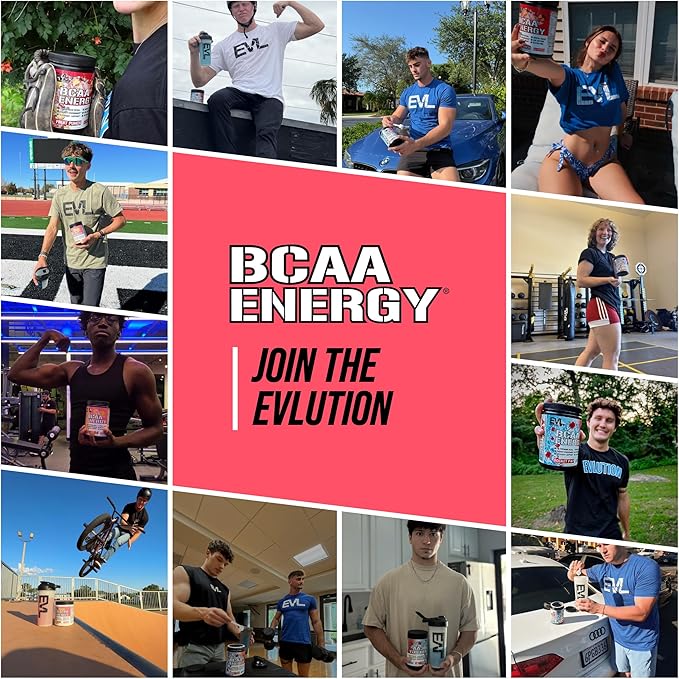 Evlution EVL BCAAs Amino Acids Powder - BCAA Energy Pre Workout Powder for Muscle Recovery Lean Growth and Endurance - Rehydrating Post Workout Recovery Drink with Natural Caffeine - Watermelon