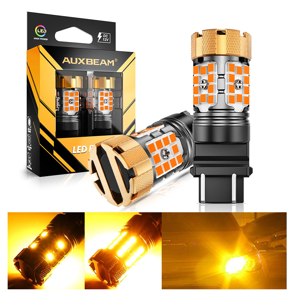 🆕T25 3157 3156 LED Turn Signal Light Rear/Front, Side Marker Light Bulbs 50W 4000LM CAN-Bus Error Free 3000K Amber B21-PRO Series |2 Bulbs