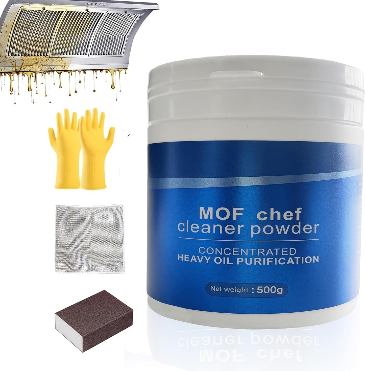 CTOBU M.O.F-CHEF Kitchen Cleaner Mof Chef Cleaner Powder kitchen all-purpose powder cleaner.(500g)