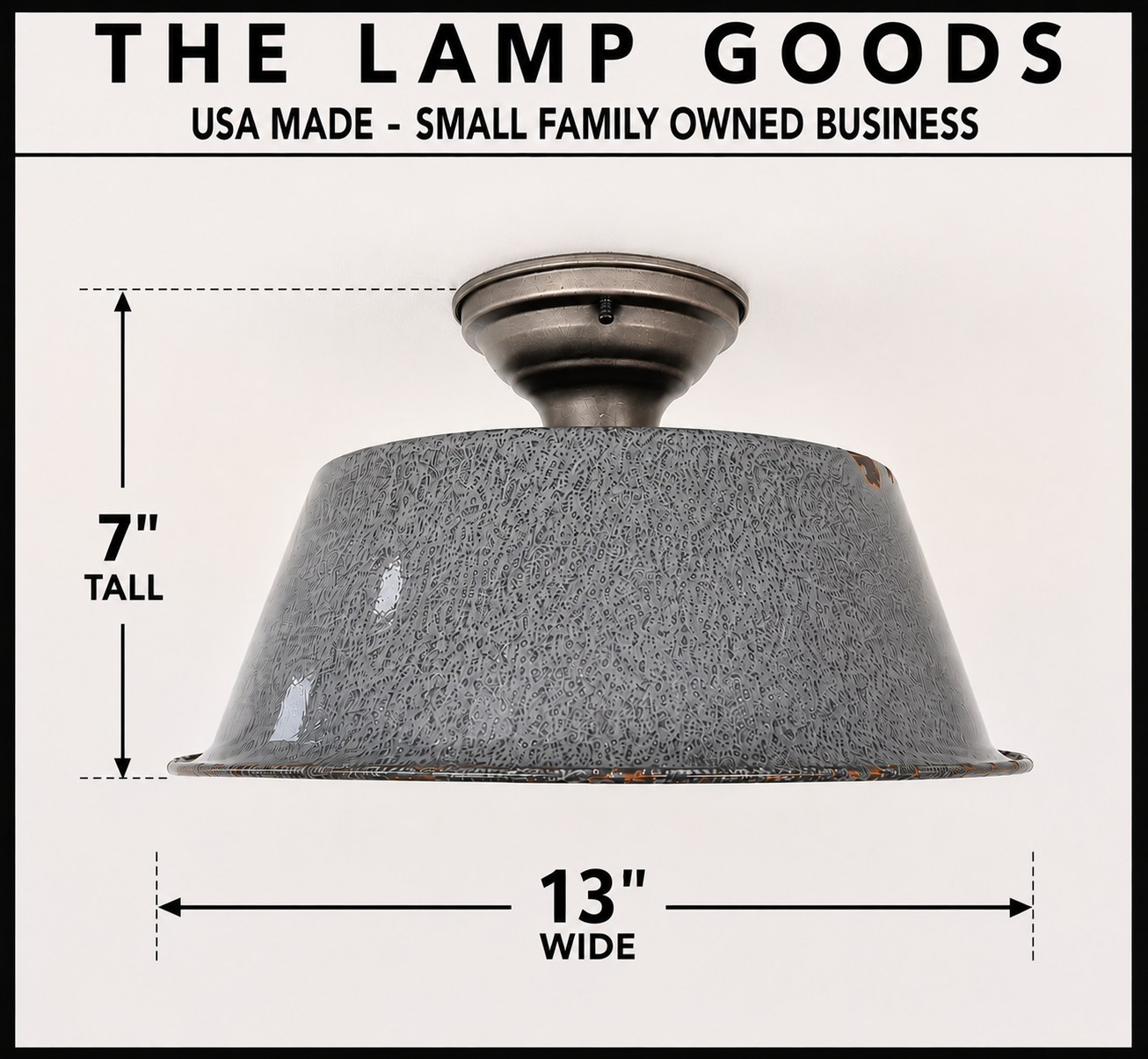 Antique FARMHOUSE GRANITEWARE Pan Ceiling Light