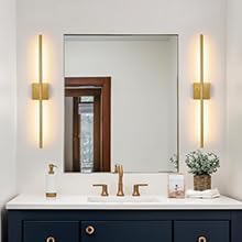 Morauroral 36 Inch Battery Operated Wall Sconces Set of 2, Dimmable Battery Wall Sconce with Remote Control, Gold LED Rechargeable Wall Light, Modern Sconces Wall Decor for Bedroom, Living Room