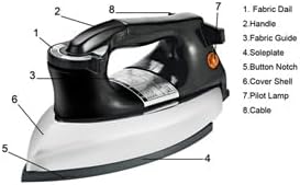 Dry Iron No Steam Lightweight 9ft Cord Non-Stick (Lightweight（1.4kg）)