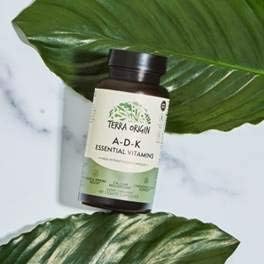 Complément vitaminique essentiel TERRA ORIGIN ADK | 60 capsules liquides | Vitamines A, D 5000 UI, K1 et K2 à haute puissance | Sans OGM, sans gluten, végétalien, fabriqué aux États-Unis