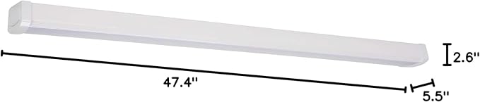 Lithonia Lighting 4 Foot LED Light Fixture, Low-Profile LED Wraparound Flush Mount Ceiling Light, 2700K Soft White, 120V, 48-Inch (FMLWL 48 827)