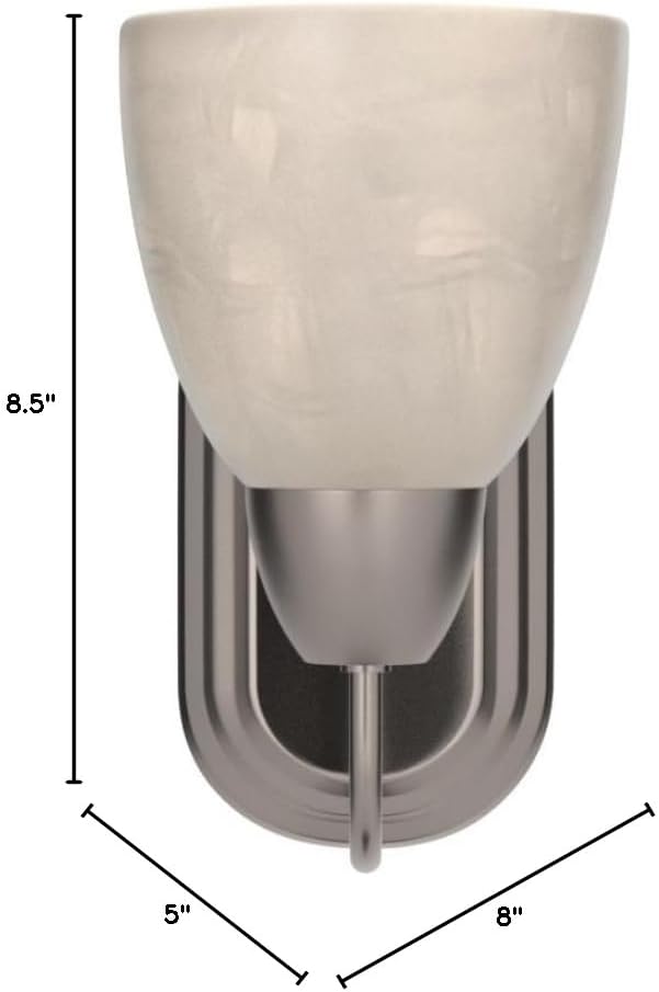 Designers Fountain 15005-1B-35 Torino Wall Sconce, Brushed Nickel,Silver, 8 in.