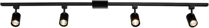 Globe Electric 59738 Tribeca 4-Light 56" Track Lighting Kit, Matte Black, Bulb Not Included
