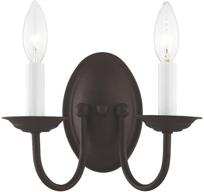 Livex Lighting 4152-07 Home Basics 2 Light Bronze Wall Sconce