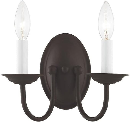 Livex Lighting 4152-07 Home Basics 2 Light Bronze Wall Sconce