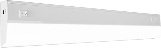24” LED Direct Wire Under Cabinet Light with On/Off Switch - Dimmable LED Lights for Kitchen - Selectable CCT 2700K-5000K, 612-648 Lumens, 9W - UCB Hardwired Under Cabinet Lighting by NICOR Lighting