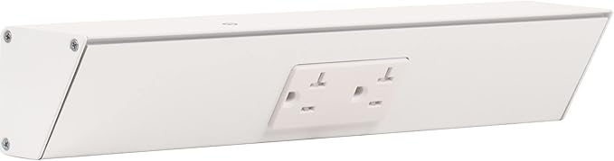 Task Lighting TR Series Angle Power Strip,12 inch, 1 Dual Receptacle, White