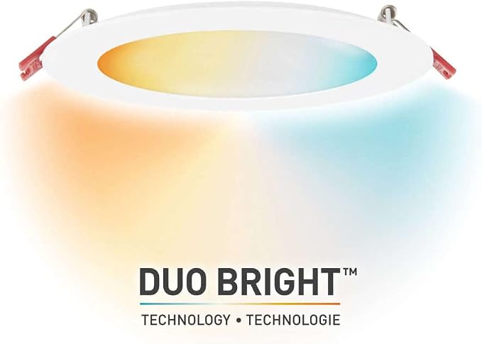 Globe Electric 91416 DuoBright Recessed Light, 6", White