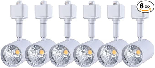 mirrea 6 Pack LED Track Lighting Heads Compatible with Single Circuit H Type Track Lighting Rail Ceiling Spotlight for Accent Task Wall Art Exhibition Lighting 6.5W 24° White (3000K Warm White)
