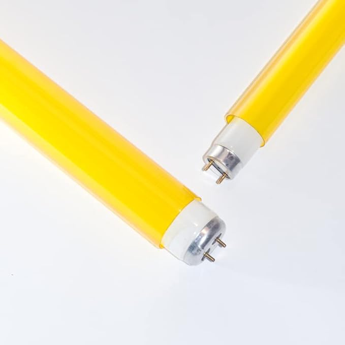 T5 F28 4' | T-5 Tube Lamps Sleeves | 48" Fluorescent Tube Guard with End Caps | 3/4" Wide | Fluorolite Plastics | Color: YELLOW | 4 Pack