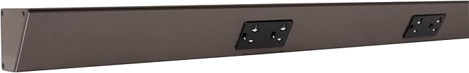Task Lighting TR Series Angle Power Strip, 48 inch, 3 Dual Receptacles, Bronze