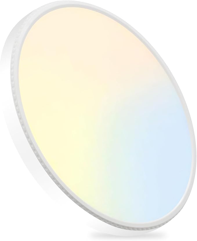 WKONCLDY 5CCT 3000k/3500K/4000K/5000k/6000k Selectable, Led Flush Mount Ceiling Light, 15.8 Inch 4800LM Round Modern Flat Panel,Super Slim for Living Dining Kitchen Bedroom Room