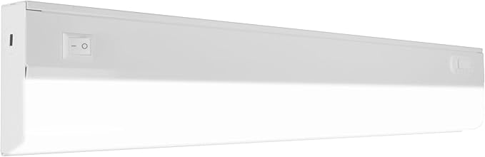 21” LED Direct Wire Under Cabinet Light with On/Off Switch - Dimmable LED Lights for Kitchen - Selectable CCT 2700K-5000K, 612-648 Lumens, 9W - UCB Hardwired Under Cabinet Lighting by NICOR Lighting