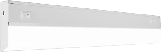 21” LED Direct Wire Under Cabinet Light with On/Off Switch - Dimmable LED Lights for Kitchen - Selectable CCT 2700K-5000K, 612-648 Lumens, 9W - UCB Hardwired Under Cabinet Lighting by NICOR Lighting