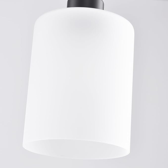 3 Pack Pendant Light Kitchen Island Pendant Lighting, Hanging Light with Frosted Glass Shade, Black Modern Indoor Hanging Lamp