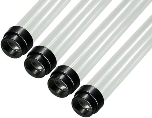 T5 F28 4' | T-5 Tube Lamps Sleeves | 48" Fluorescent Tube Guard with End Caps | 3/4" Wide | Fluorolite Plastics | Color: CLEAR | 4 Pack