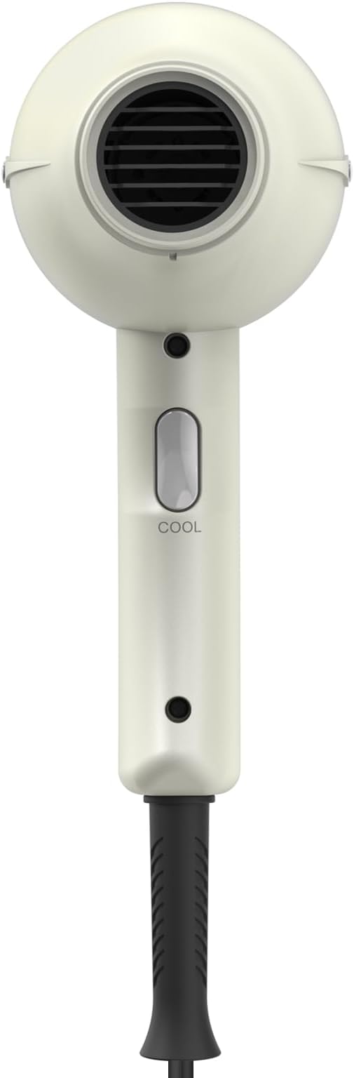 TOME Hair Dryer with Diffuser, 1875W Ionic Blow Dryer with Comb Attachment and Concentrator for Home Use, Fast Drying with Cool Shot and 2 Heat & 2 Speed Settings, 125V, White