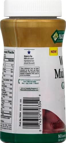 Nature's Bounty Women Multivitamin Gummies, Vitamin Supplements for Adults, General Health, Supports Immune and Bone Health, Mixed Berry and Raspberry Flavored, 90 Gummies (Pack of 3)