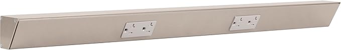 Task Lighting TR Series Angle Power Strip, 30 inch, 2 Dual Receptacles, Satin Nickel