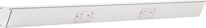 Task Lighting TR Series Angle Power Strip, 30 inch, 2 Dual Receptacles, White