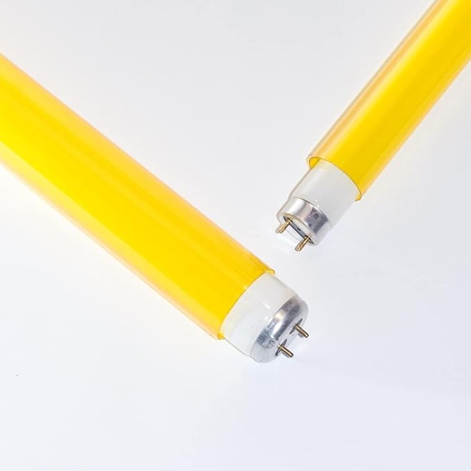 T5 F28 4' | T-5 Tube Lamps Sleeves | 48" Fluorescent Tube Guard with End Caps | 3/4" Wide | Fluorolite Plastics | Color: YELLOW | 6 Pack