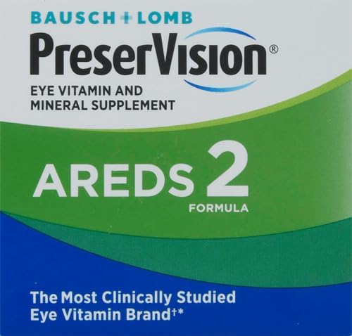 PreserVision AREDS 2 Eye Vitamins, #1 Eye Doctor Recommended Brand, Lutein and Zeaxanthin Supplement with Vitamin C, Vitamin E, Zinc, and Copper, Softgels (Minigels), 120 Count (Pack of 2)