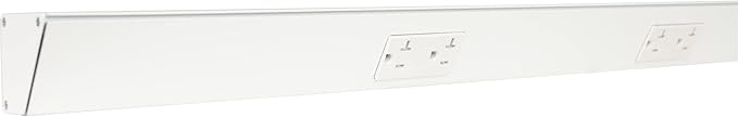 Task Lighting TR Series Angle Power Strip, 42 inch, 3 Dual Receptacles, White