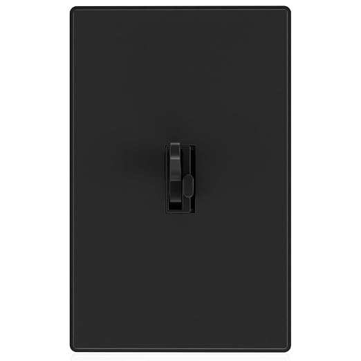 AIDA Digital Toggle Dimmer Switch for Dimmable LED, CFL & Incandescent Bulbs, Single Pole/3-Way, Screwless Wall Plate Included, UL Listed, No Neutral Wire Needed, Black, (1 Pack)