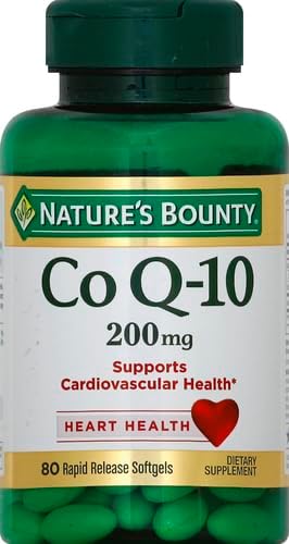 Nature's Bounty CoQ10, Supports Heart Health, Dietary Supplement, 200mg, 80 Rapid Release Softgels, (Pack of 2)