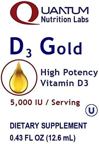 QNL D3 Gold - Vitamin D Liquid Drops - Bone Strength Supplement - Offers Cardiovascular & Immune Support - Premium Health & Wellness Product - 0.43 fl oz (2 Pack)