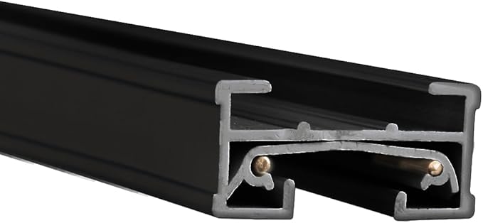 WAC Lighting J Track 8FT Single Circuit Field Cuttable 120V Track for J Style 2-Wire Track Fixtures with 2 Endcaps in Black