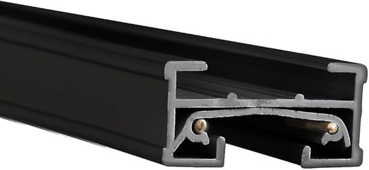 WAC Lighting J Track 8FT Single Circuit Field Cuttable 120V Track for J Style 2-Wire Track Fixtures with 2 Endcaps in Black