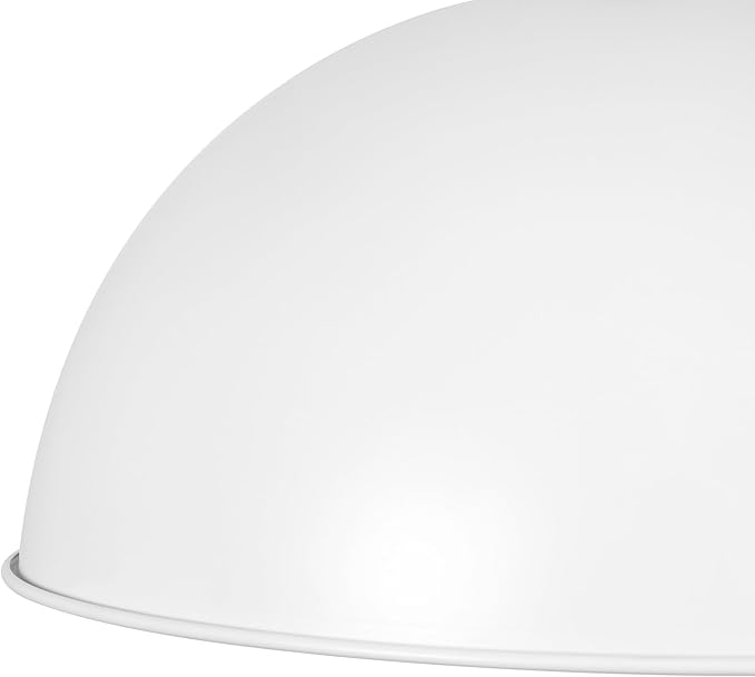 LamQee 13 Inch White and Gold Metal Pendant Light Kitchen Island, Farmhouse Modern Dome Pendant Light Fixtures Ceiling Hanging Lighting Chandelier for Dining Room Over Table, Bar, Hallway, Entryway