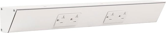 18" White TR Angle Power Strip, White receptacles