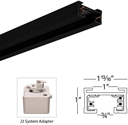 WAC Lighting J2-T8-BK 120VJ2 Track Two Circuit, Black