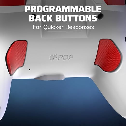 PDP Rematch Glow Wireless Gaming Controller Boo Hoo Nintendo Switch 2, Lite | Also works with OLED, Motion Controls, Rechargeable 40-Hr Battery, 2 Mappable Back Buttons, Mario Boo-Hoo Glow Red & White