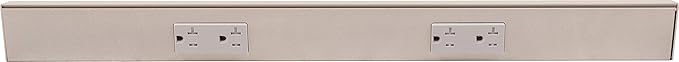 Task Lighting TR Series Angle Power Strip, 24 inch, 2 Dual Receptacles, Satin Nickel