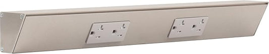 Task Lighting TR Series Angle Power Strip, 18 inch, 2 Dual Receptacles, Satin Nickel