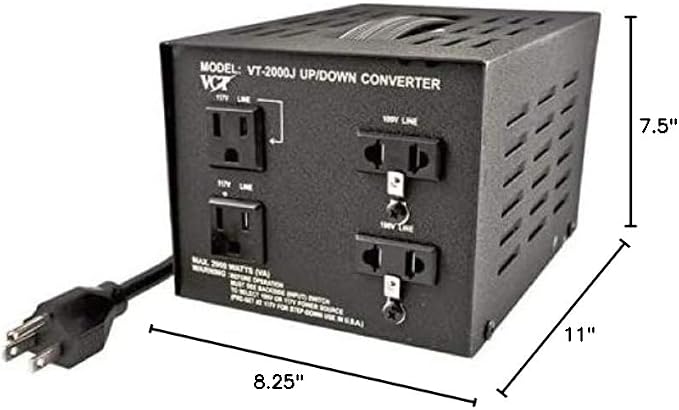 VCT VT-2000J - Japanese Step Up/Down Voltage Transformer Converts Japan 100 Volts To 110V OR Vice Versa - 2000 Watt