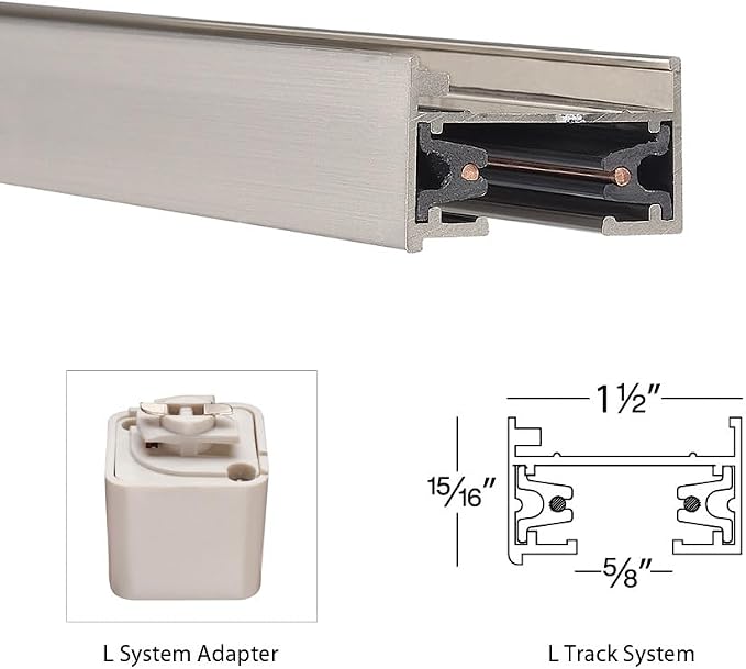 WAC Lighting LT8-BN 120VL Track Single Circuit, Brushed Nickel