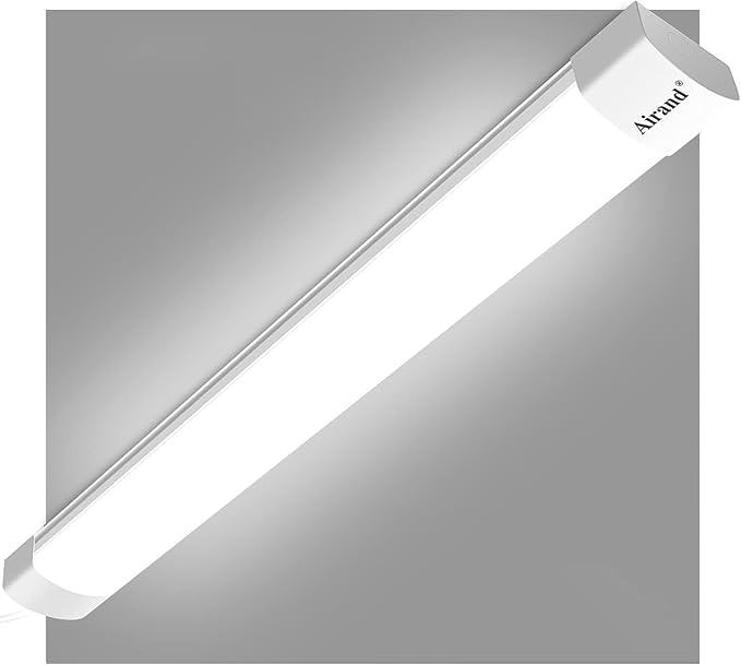 Airand LED Shop Lights for Garage 4FT with Plug, Utility Linkable LED Tube Light 5000K Under Cabinet Lighting,3600 LM LED Ceiling and Closet Light 36W, Corded Electric with ON/Off Switch