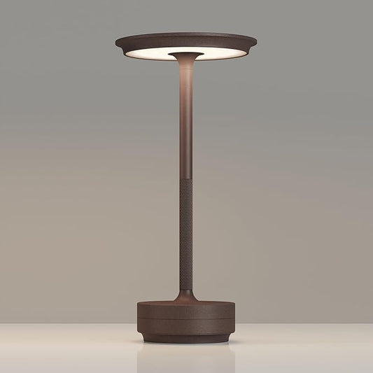 TBBGA 1 Pack Rechargeable Table Lamps Cordless, Portable 5000mAh Outdoor Table Light, 3 Color Stepless Dimming LED Table Lamp with Memory Function, for Home/Dinner/Patio/Restaurant.(Rust)