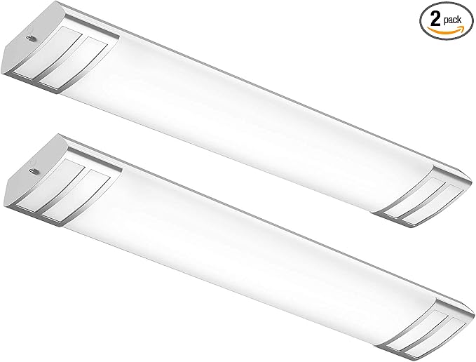 ANTLUX 4ft led Light Fixture 50W 5600lm LED Linear Flush Mount Light, 4000K, 4 Foot led Kitchen Ceiling Light fixtures for Living Room, Laundry, Replace for Fluorescent Version 2 Pack