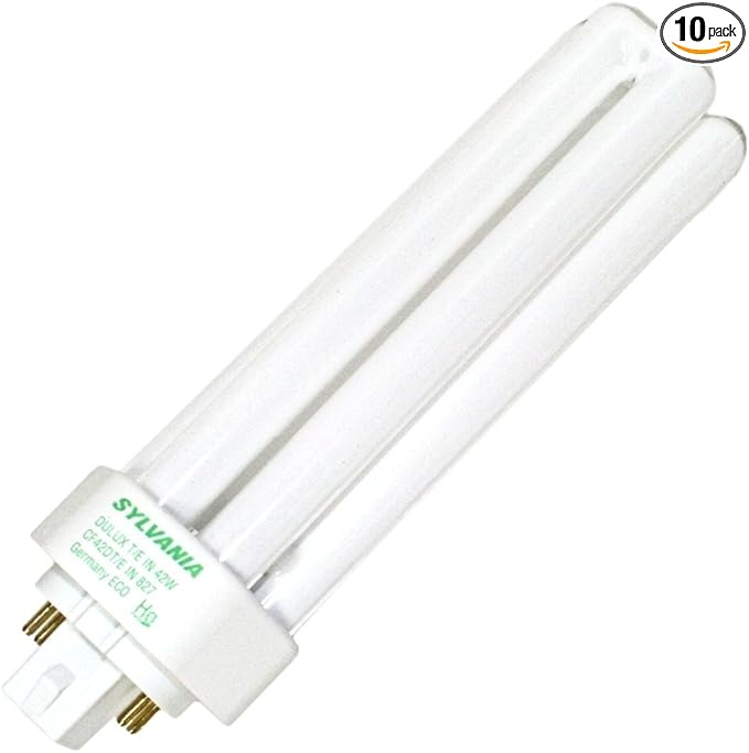 (10 Pack) Sylvania 20890 CF42DT/E/IN/841/ECO 42-Watt 4100K 4-Pin Triple Tube Compact Fluorescent Lamp