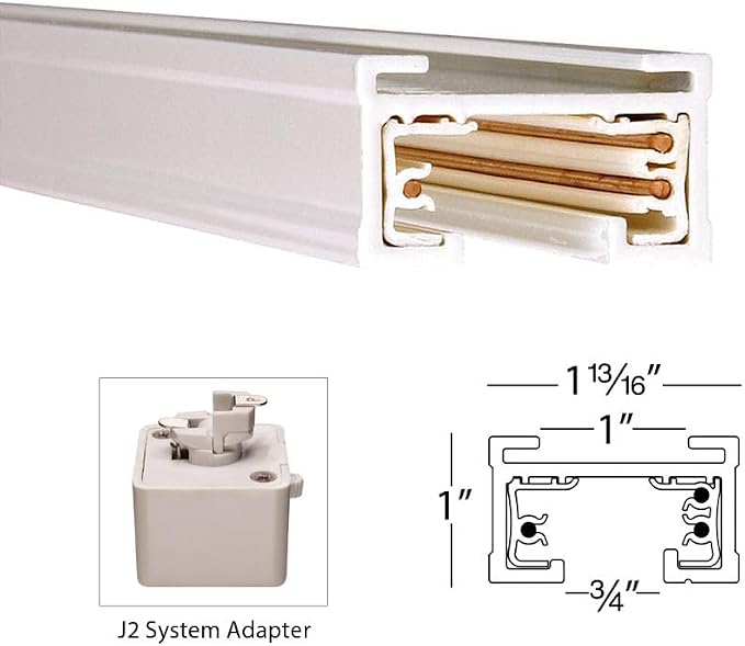 WAC Lighting J2-T4-WT 120VJ2 Track Two Circuit, White