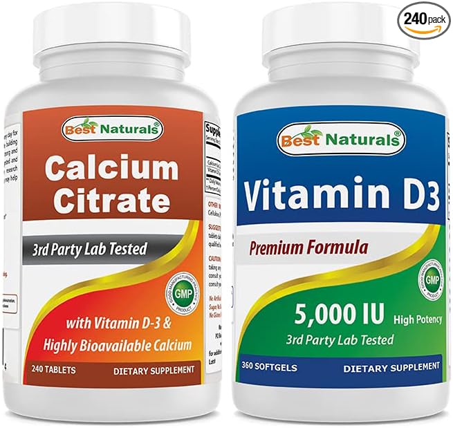 Citrate de calcium avec vitamine D3 et 5000 UI de vitamine D3