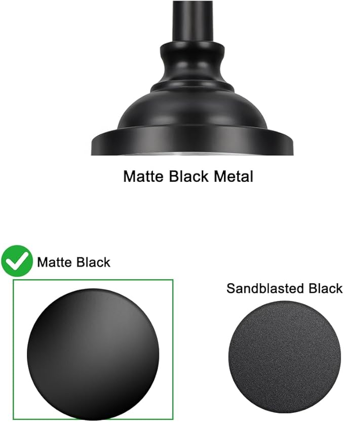 Black Vintage Pendant Lights Kitchen Island, Adjustable Height Kitchen Island Lighting, Bathroom Pendant Light with Clear Glass Shade- Dual Mount Ceiling & Hanging Fixtures with 90° Swivel for Decor